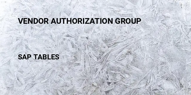 Vendor authorization group Table in SAP