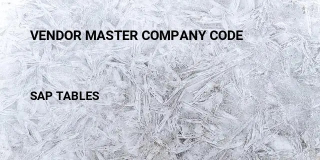 Vendor master company code Table in SAP