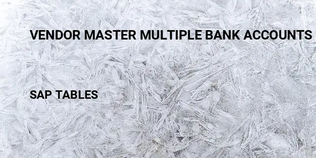 Vendor master multiple bank accounts Table in SAP