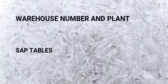 Warehouse number and plant Table in SAP