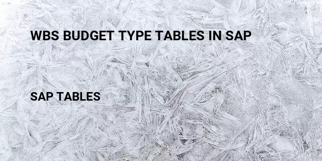 Wbs budget type tables in sap Table in SAP