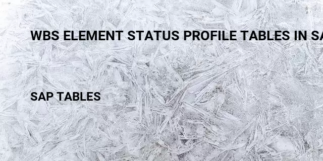 Wbs element status profile tables in sap Table in SAP
