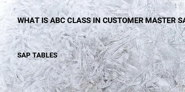 What is abc class in customer master sap Table in SAP