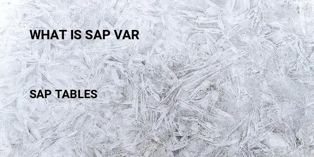 What is sap var Table in SAP