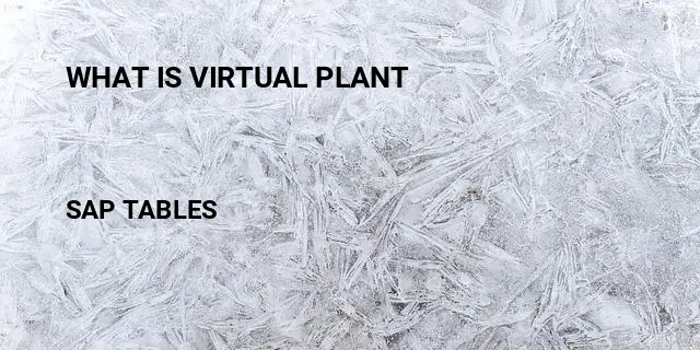 What is virtual plant Table in SAP