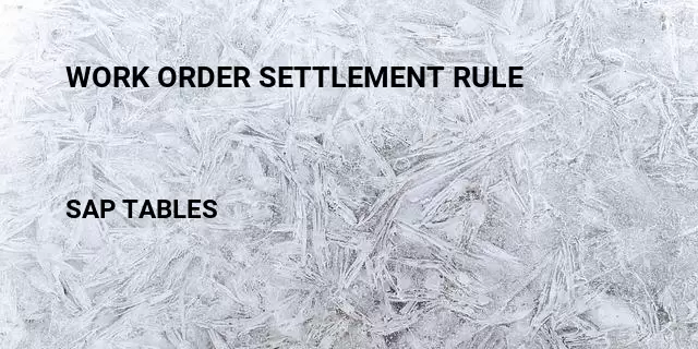 Work order settlement rule Table in SAP
