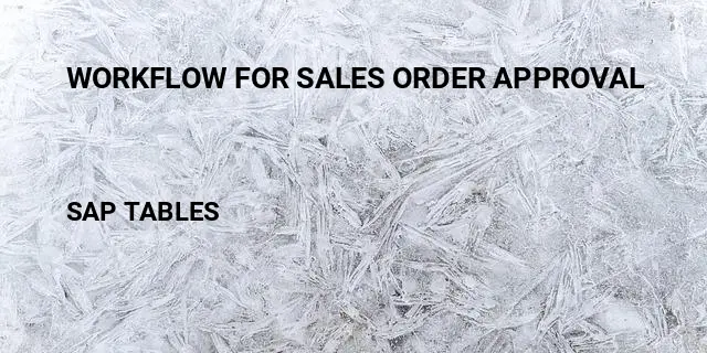 Workflow for sales order approval Table in SAP