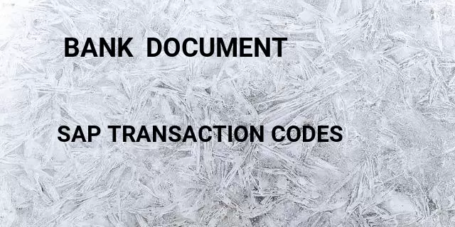  bank  document Tcode in SAP