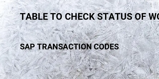 Table to check status of work order Tcode in SAP