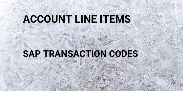 Account line items Tcode in SAP