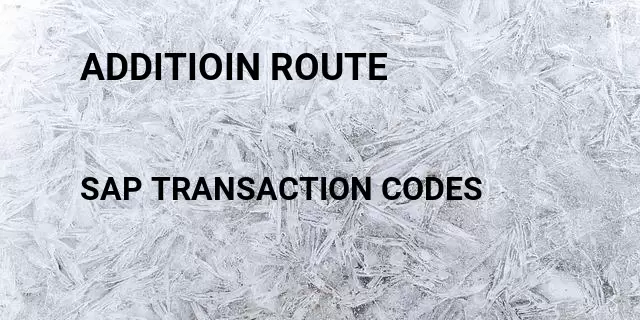 Additioin route Tcode in SAP