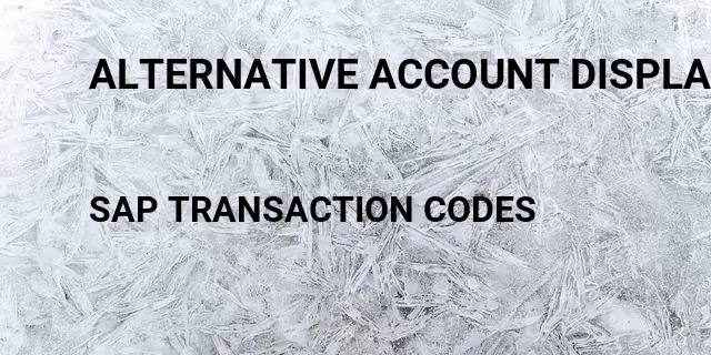 Alternative account display Tcode in SAP