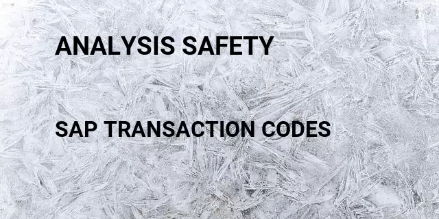 Analysis safety Tcode in SAP