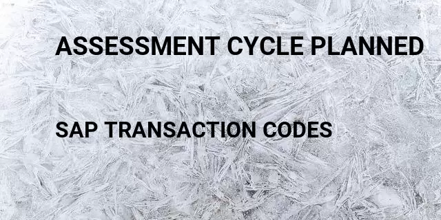 Assessment cycle planned Tcode in SAP