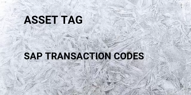 Asset tag Tcode in SAP