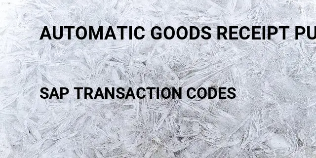Automatic goods receipt purchase order Tcode in SAP