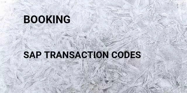 Booking Tcode in SAP