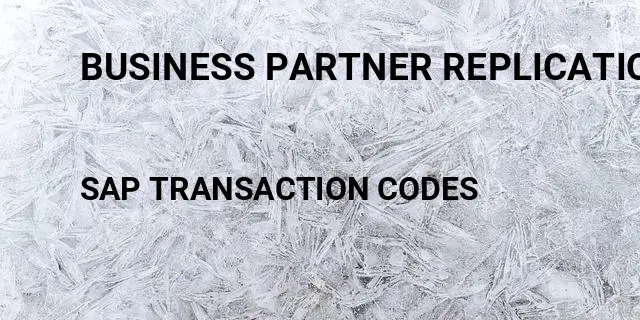 Business partner replication Tcode in SAP