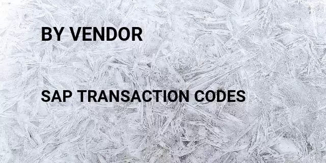 By vendor Tcode in SAP