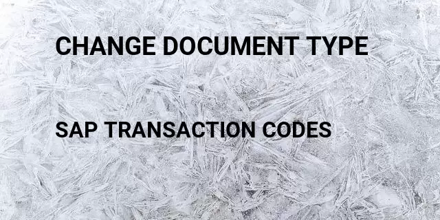 Change document type Tcode in SAP