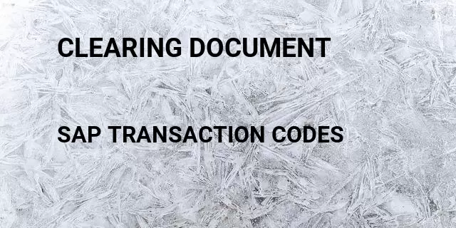 Clearing document Tcode in SAP