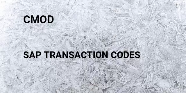 Cmod Tcode in SAP