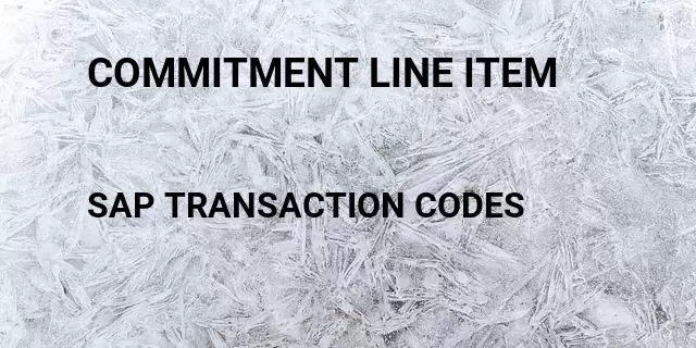 Commitment line item Tcode in SAP