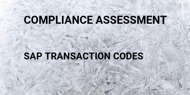 Compliance assessment Tcode in SAP