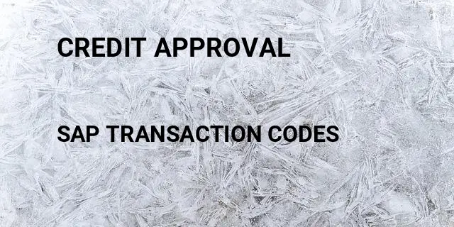 Credit approval Tcode in SAP