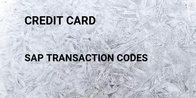 Credit card Tcode in SAP