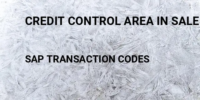 Credit control area in sales order Tcode in SAP