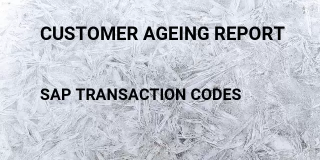 Customer ageing report Tcode in SAP