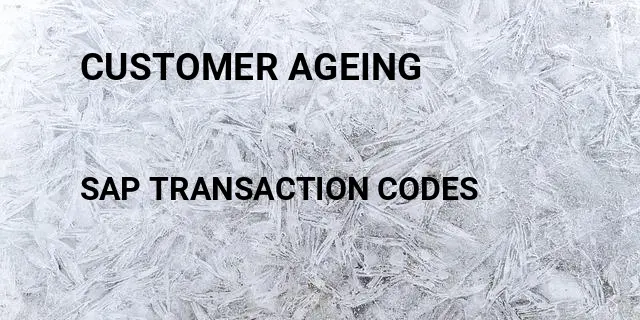 Customer ageing Tcode in SAP