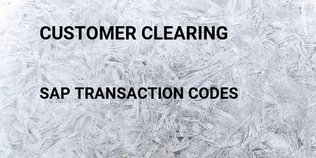 Customer clearing Tcode in SAP