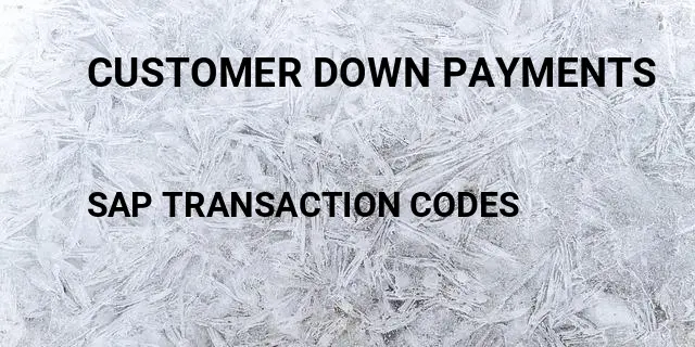 Customer down payments Tcode in SAP