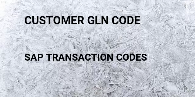 Customer gln code Tcode in SAP