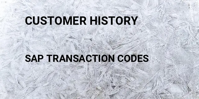 Customer history Tcode in SAP