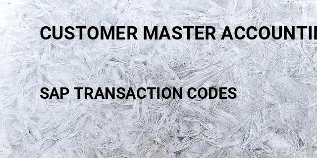 Customer master accounting clerk Tcode in SAP