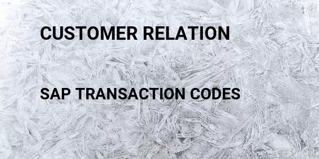 Customer relation  Tcode in SAP