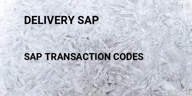 Delivery sap Tcode in SAP