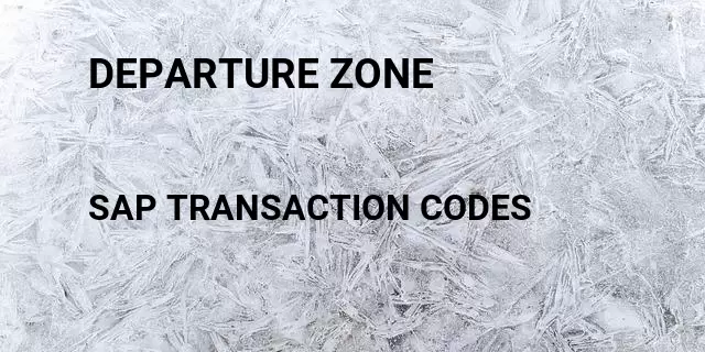 Departure zone Tcode in SAP