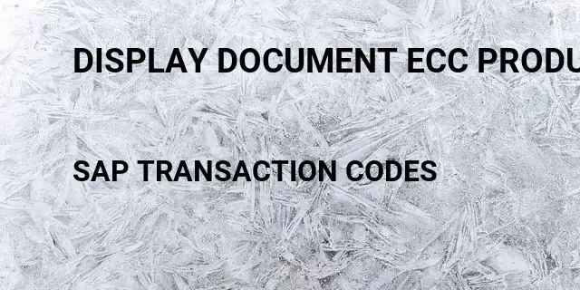 Display document ecc production Tcode in SAP