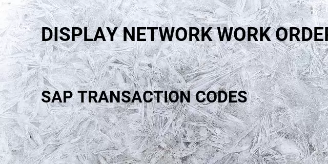 Display network work order Tcode in SAP