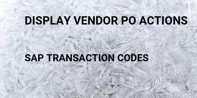 Display vendor po actions Tcode in SAP