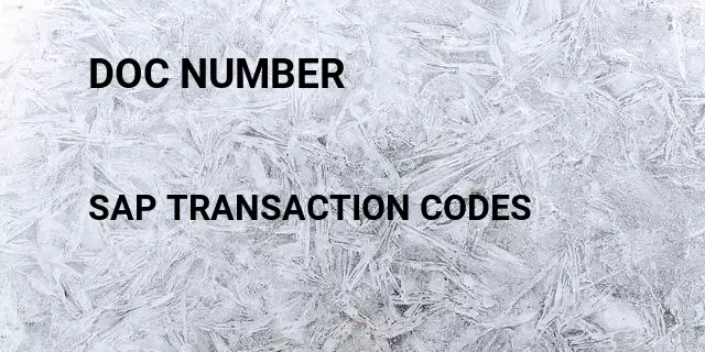 Doc number Tcode in SAP