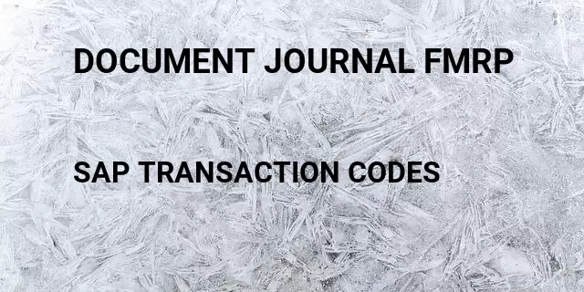 Document journal fmrp Tcode in SAP