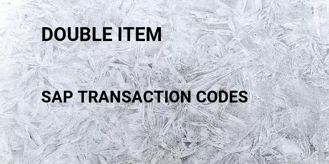 Double item Tcode in SAP