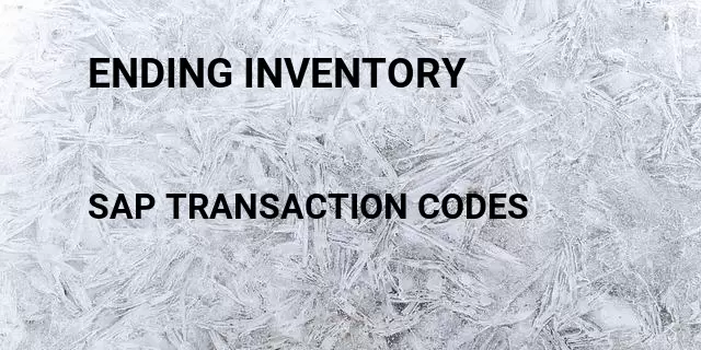 Ending inventory Tcode in SAP