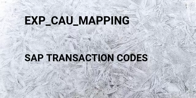 Exp_cau_mapping Tcode in SAP