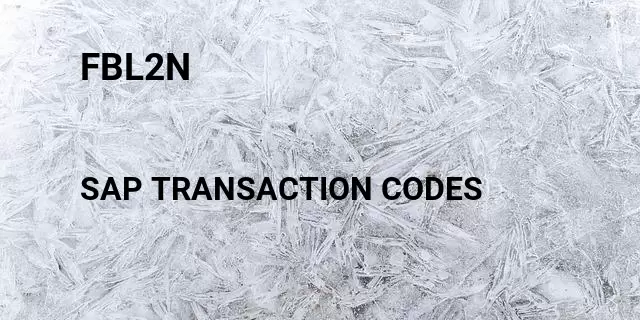 Fbl2n Tcode in SAP
